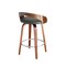 Armen Living Sonia 26" Counter Height Swivel Gray Faux Leather and Walnut Wood Bar Stool LCSOBAGRWA26 - alternate 2
